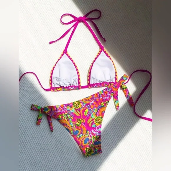 Vibrant Multicolor Bikini Set - Picture 5 of 10